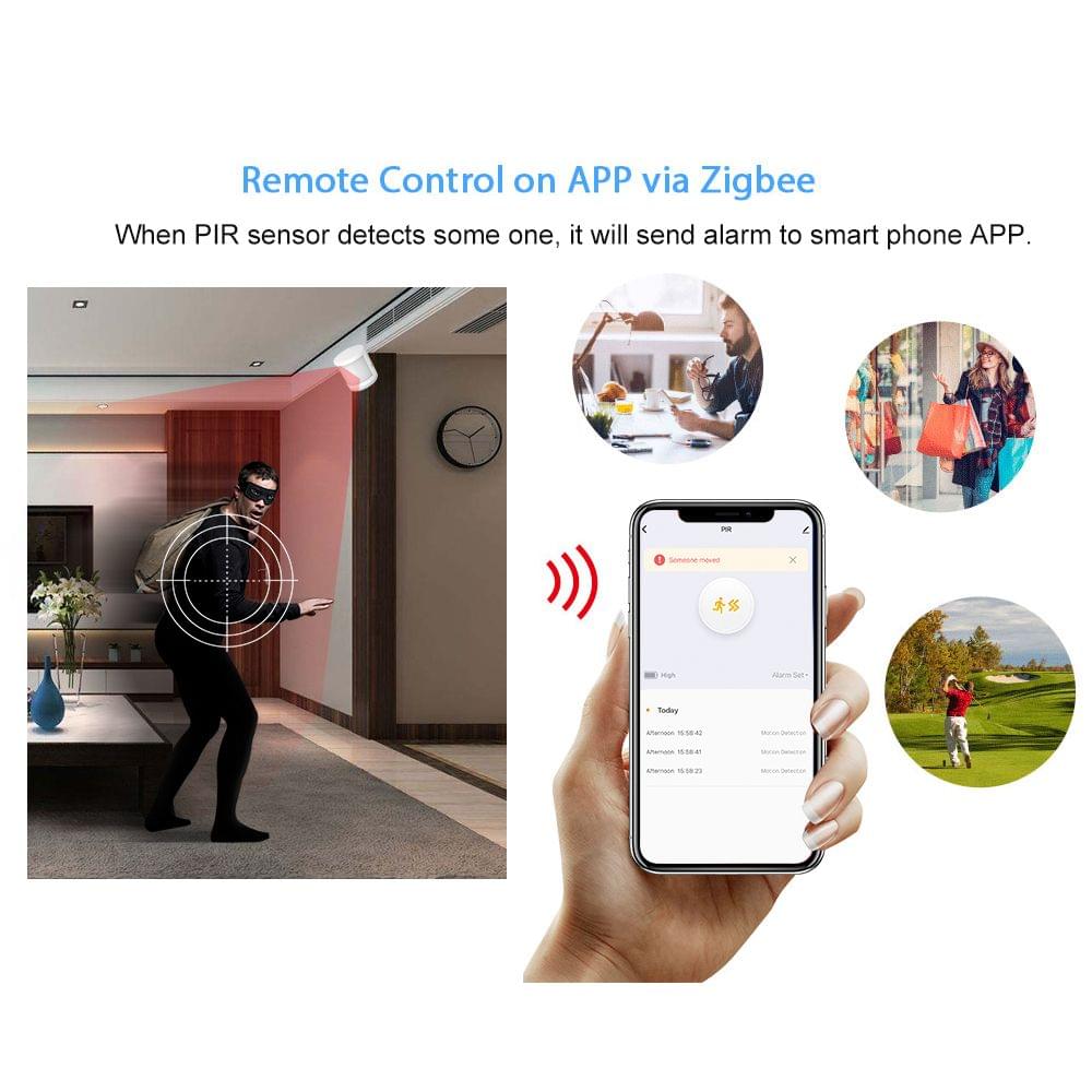 Super Mini Tuya Powered ZigBee PIR Motion Sensor Wireless