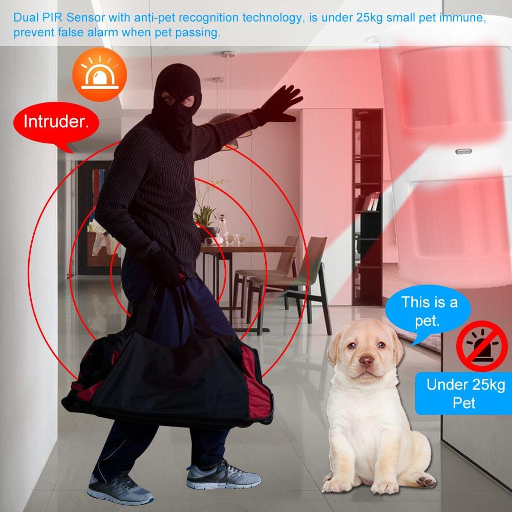 Chuango 315Mhz Wireless Anti-Pet PIR Motion Sensor Dual