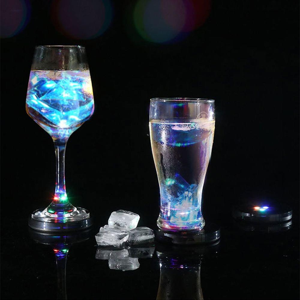 4PCS/Set Led Coaster Round Shape Luminous Coaster Cup Mat