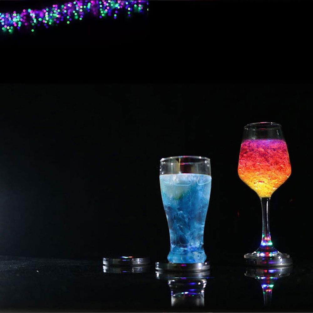 4PCS/Set Led Coaster Round Shape Luminous Coaster Cup Mat