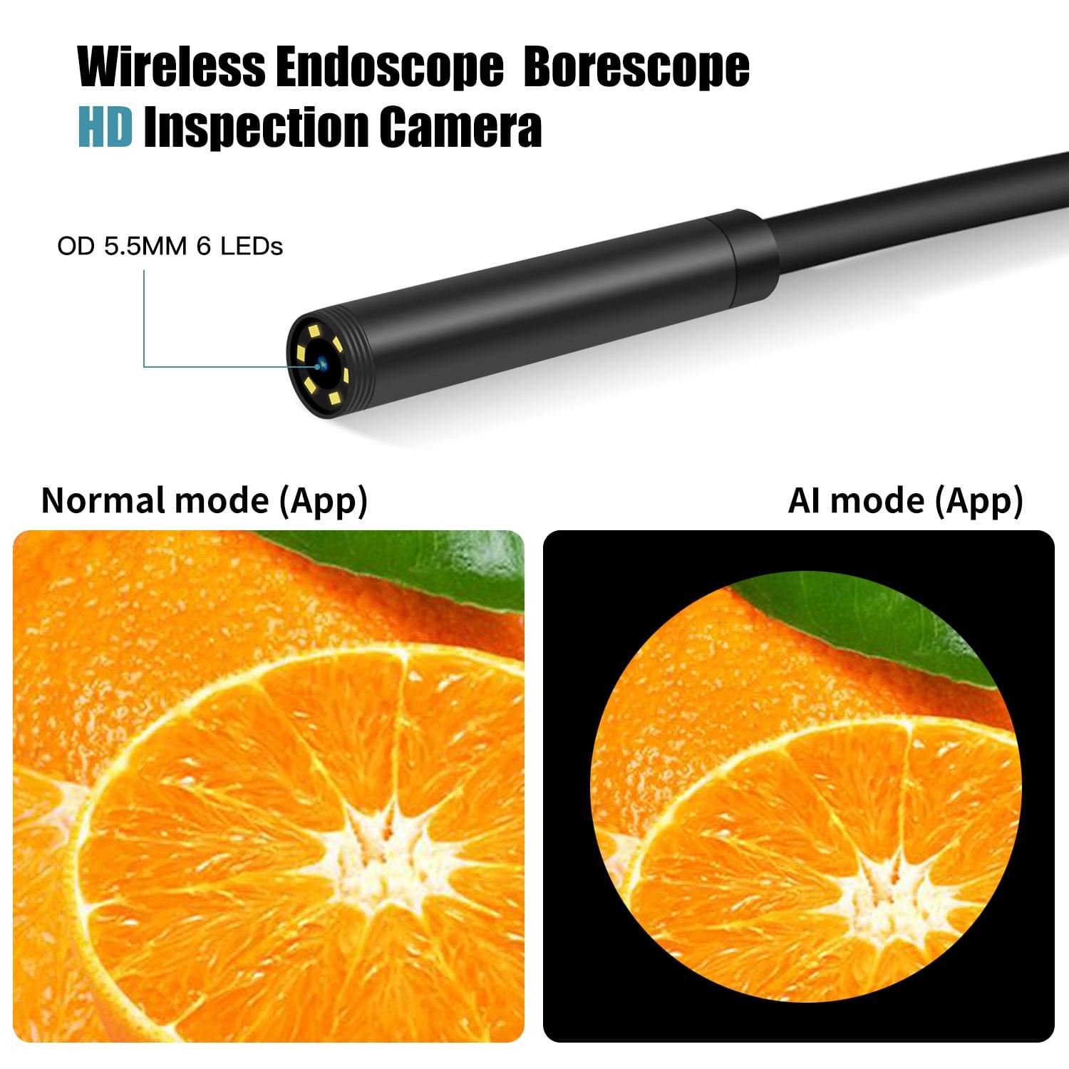 Industrial Endoscope Snake Camera 5.5mm Borescope Camera HD - 1m