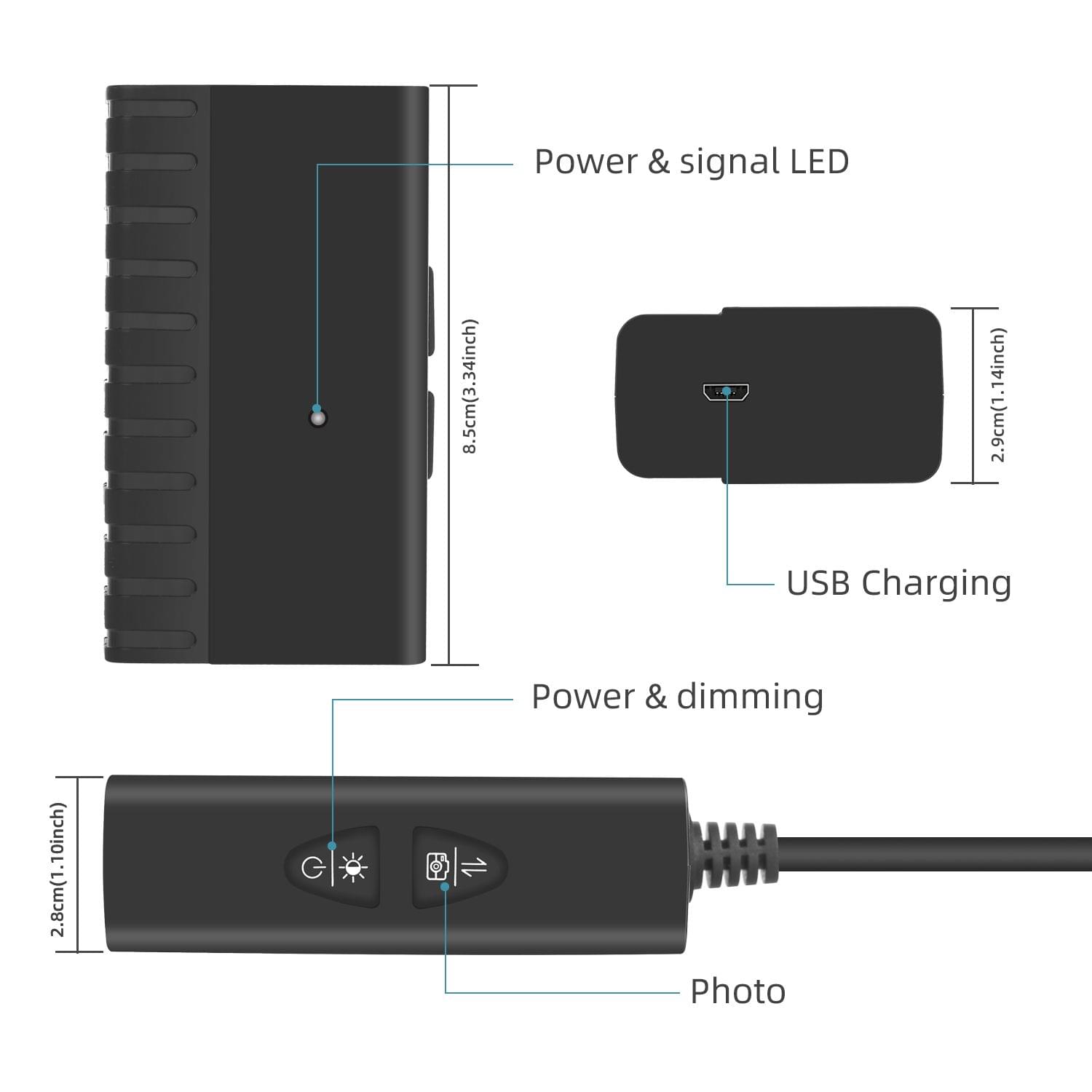 Industrial Endoscope Snake Camera 5.5mm Borescope Camera HD - 10m