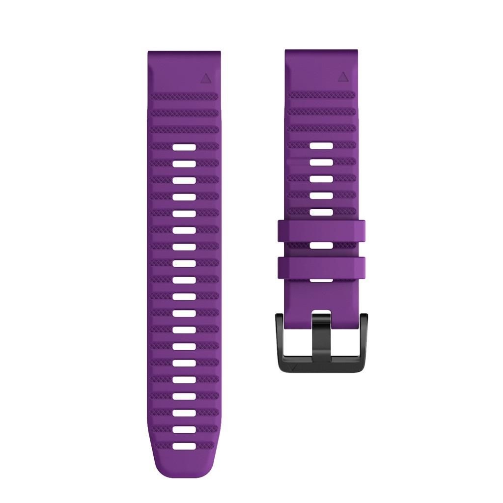 For Garmin Fenix 6X 26mm Smart Watch Quick Release Silicon Wrist Strap Watchband (Purple)