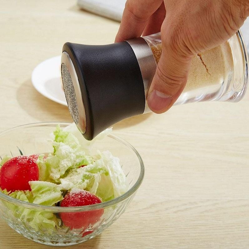 304 Stainless Steel + Acrylic Bottle Kitchen Seasoning Jar, Specification:Powder Bottle