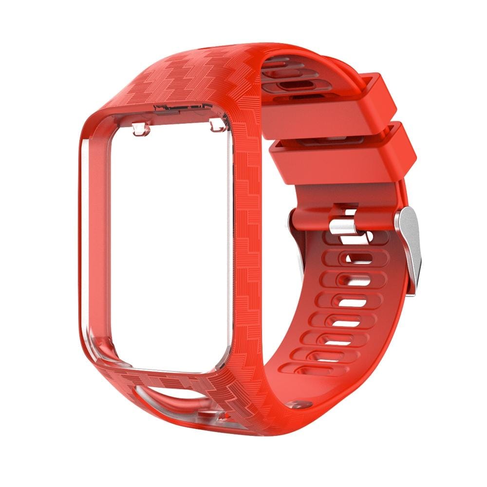 For Tomtom 2 / 3 Radium Carving Texture Replacement Strap Watchband (Red)