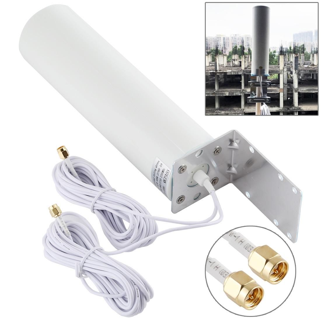 4G LTE WiFi 12DBi Omni External Barrel Antenna with SMA Male (White)