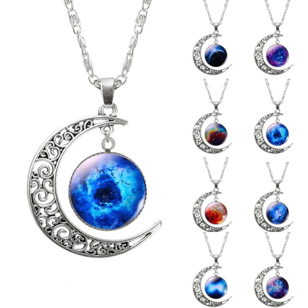 Starry Moon Time Gemstone Necklace Glowing Jewelry (12)