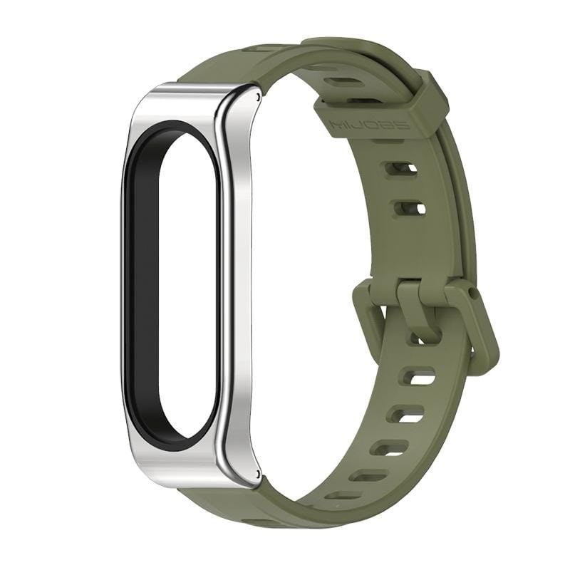 For Xiaomi Mi Band 5 / 4 / 3 Universal Breathable Silicone Replacement Strap Watchband (Army Green)