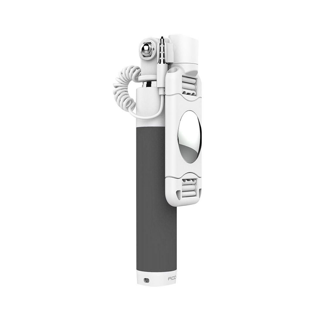 ROCK Mini Wire Controlled Monopod Folding Extendable Handheld Pocket Holder Selfie Stick, For iPhone, Samsung, HTC, LG, Sony, Huawei, Lenovo, Xiaomi and other Smartphones (Black)