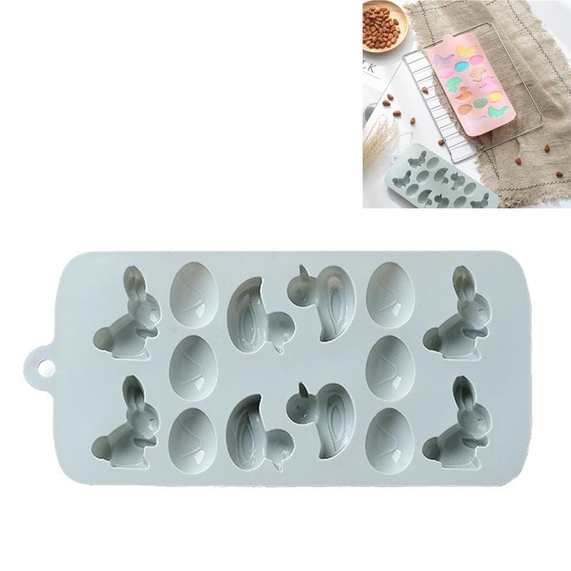 6 PCS Duckling Egg Silicone Chocolate Ice Tray Fondant Mould Cartoon Shape Pudding Baking Mould (Blue)