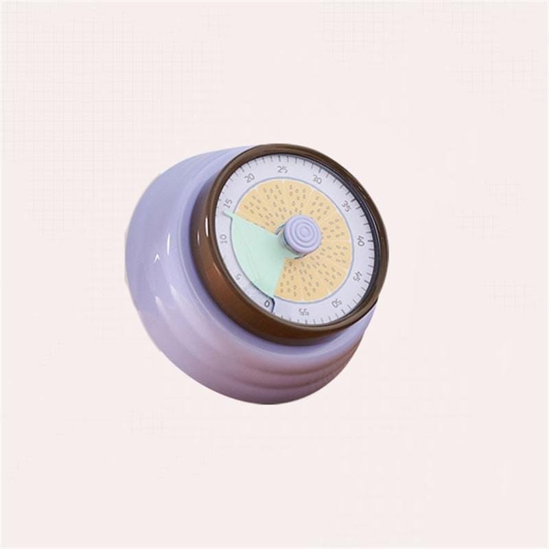 Kitchen Magnet Mechanical Timer Alarm Clock Countdown (Light Purple)