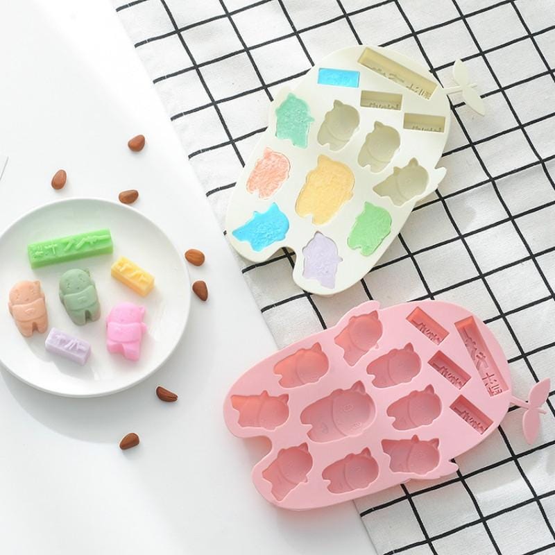 4 PCS Cartoon Leaf Silicone Cake Chocolate Mold Pudding Ice Tray Baking Utensils (Green)