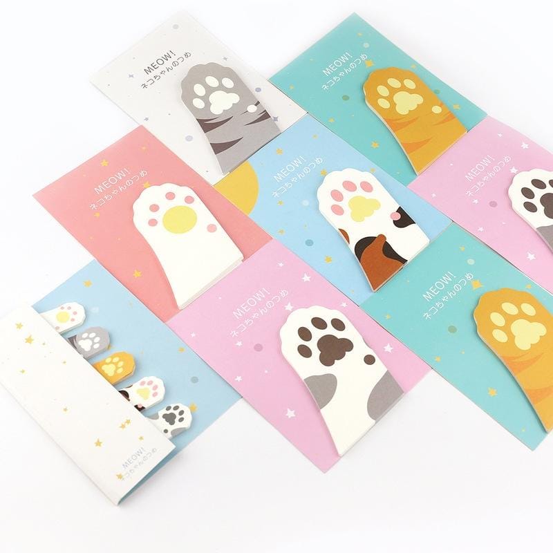 2 PCS Cat Claw Stickers Heterologous Bookmarks Cat Stickers (Plum)