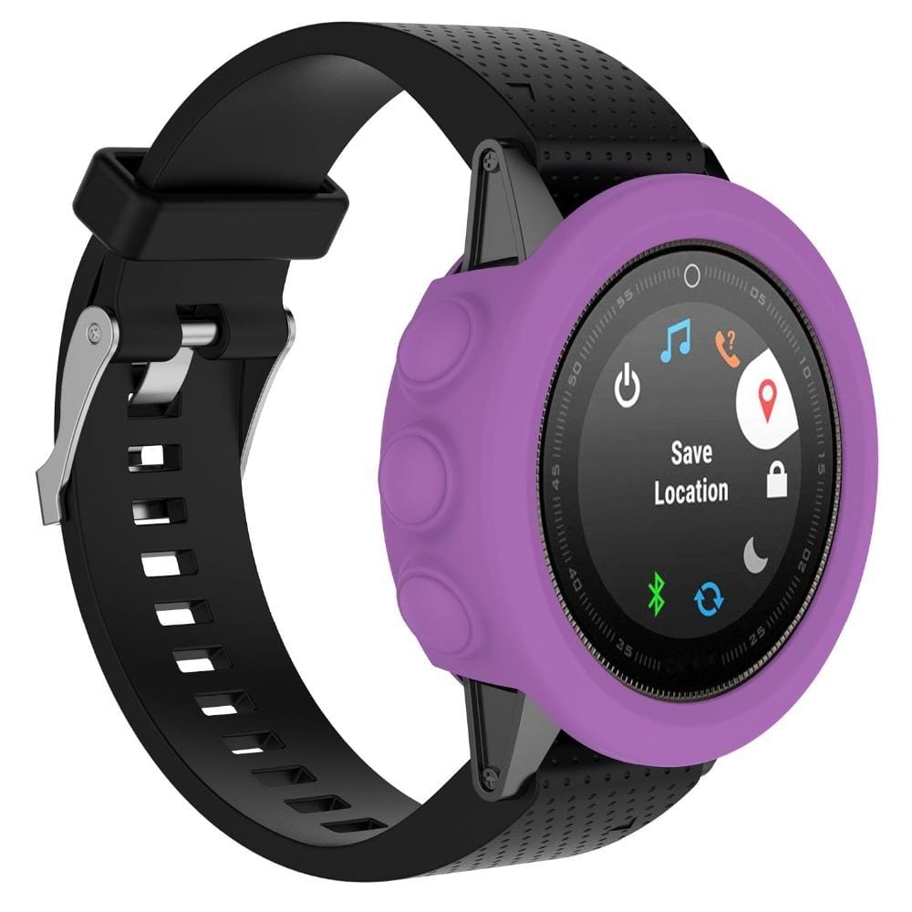 Solid Color Silicone Watch Protective Case for Garmin 5 / 5S / 5X (Purple)