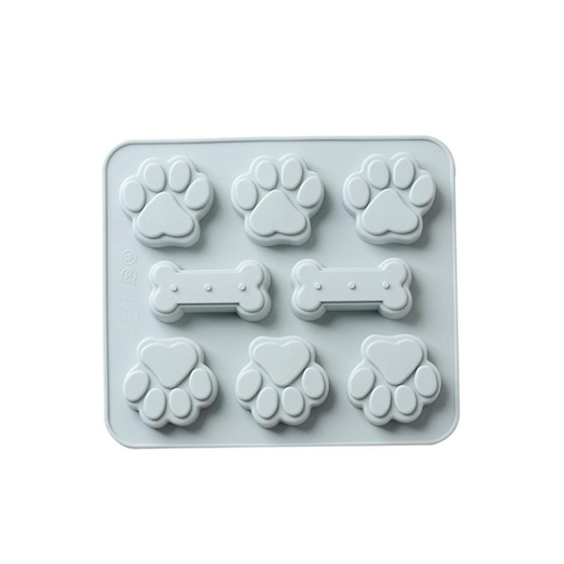5 PCS Cartoon Cat Claw Bone Shape Cake Chocolate Silicone Mold Microwave Baking Ice Tray Mold Pudding Jelly Mold (Pink)