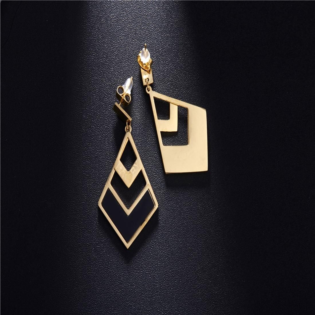 2 PCS Women Jewelry Fashion Geometrical BABY Letters Pattern Pendant Dangle Earrings (Gold)