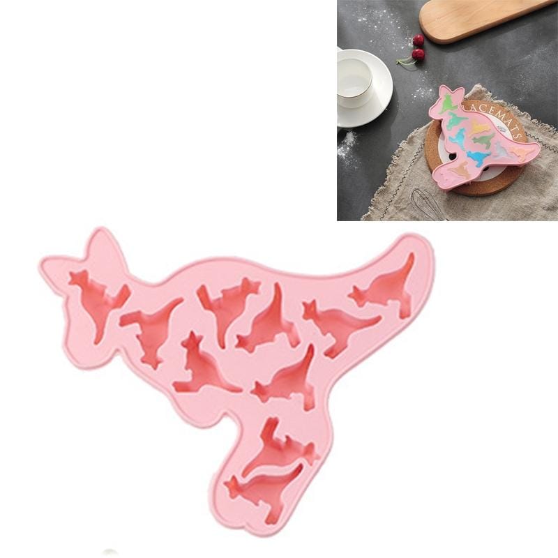 4 PCS Kangaroo Shape Ice Cream Silicone Mold Maltose Chocolate Mold Ice Tray (Pink)