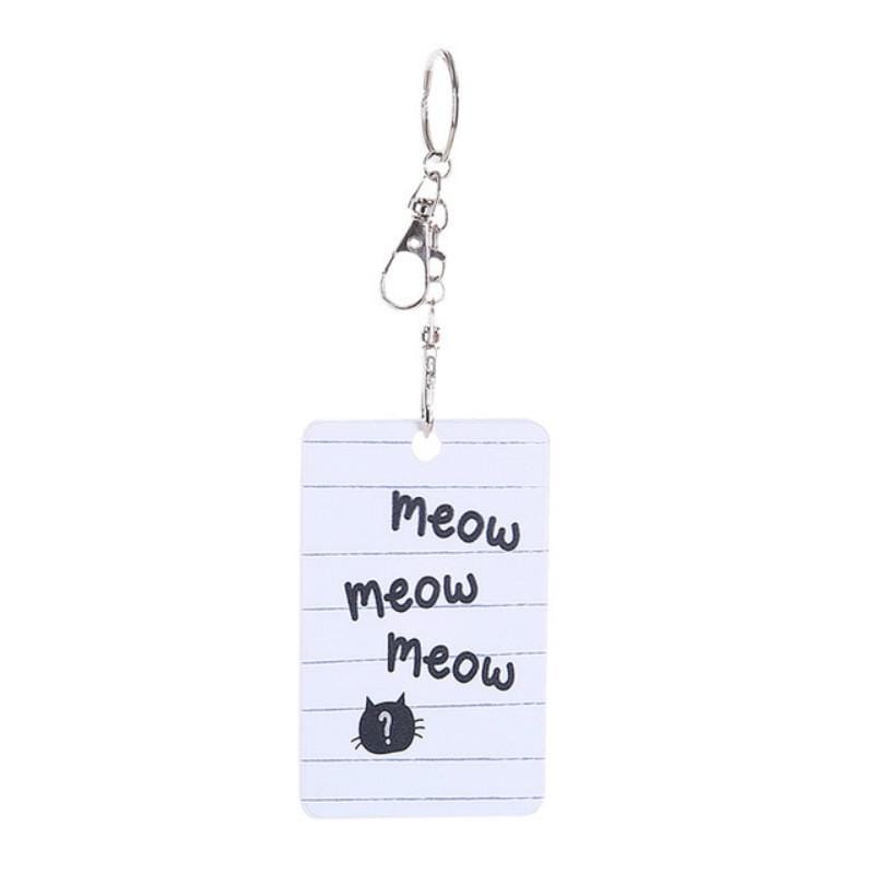 2 PCS Cute Cartoon Document Set Key Chain Bus Meal Card Protective Cover ID Card Set (Cat D)