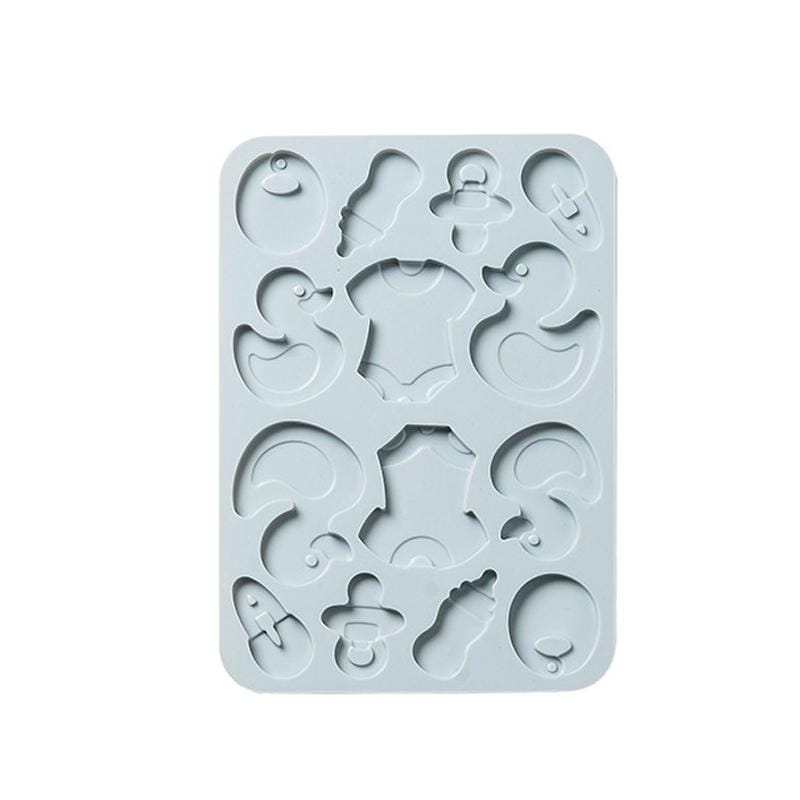 4 PCS Duck Shape Silicone Ice Tray Baking Mold Biscuit Chocolate EMold (Pink)