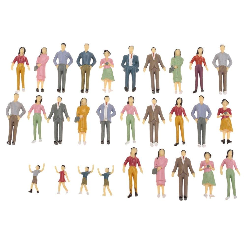 50Pcs 1:30 Scale Painted Model People Train Passengers - type1