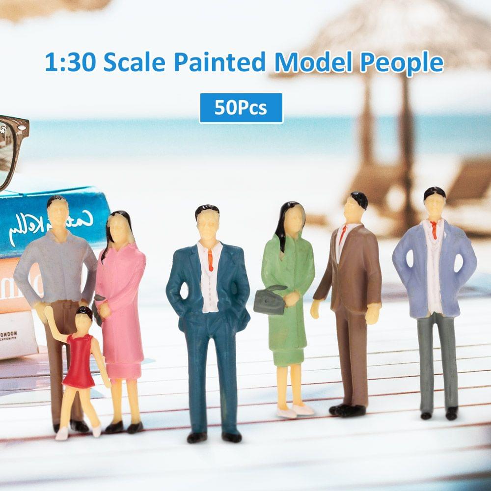 50Pcs 1:30 Scale Painted Model People Train Passengers - type1