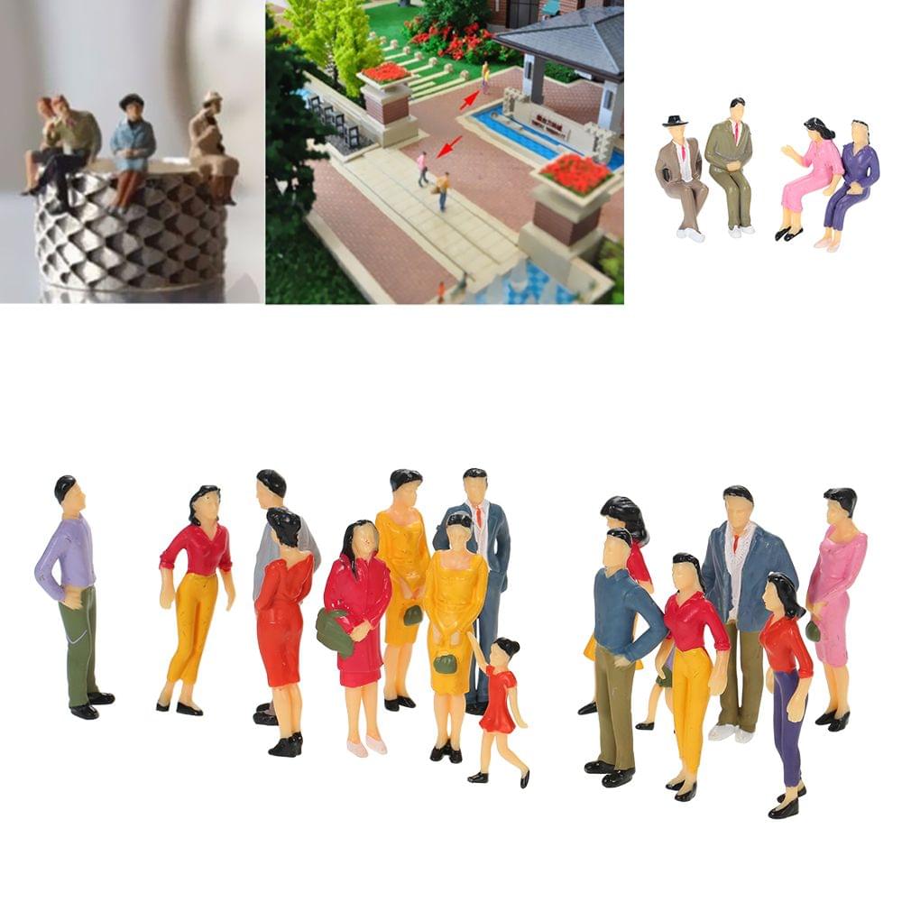 20 Pcs Scale 1:25 Building Layout Mix Painted Model People