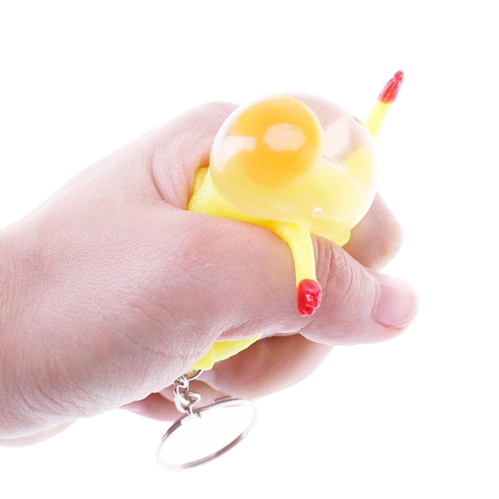 5Pcs Funny Cute Squeeze Chicken Laying Egg Keychains Vent - 5pcs