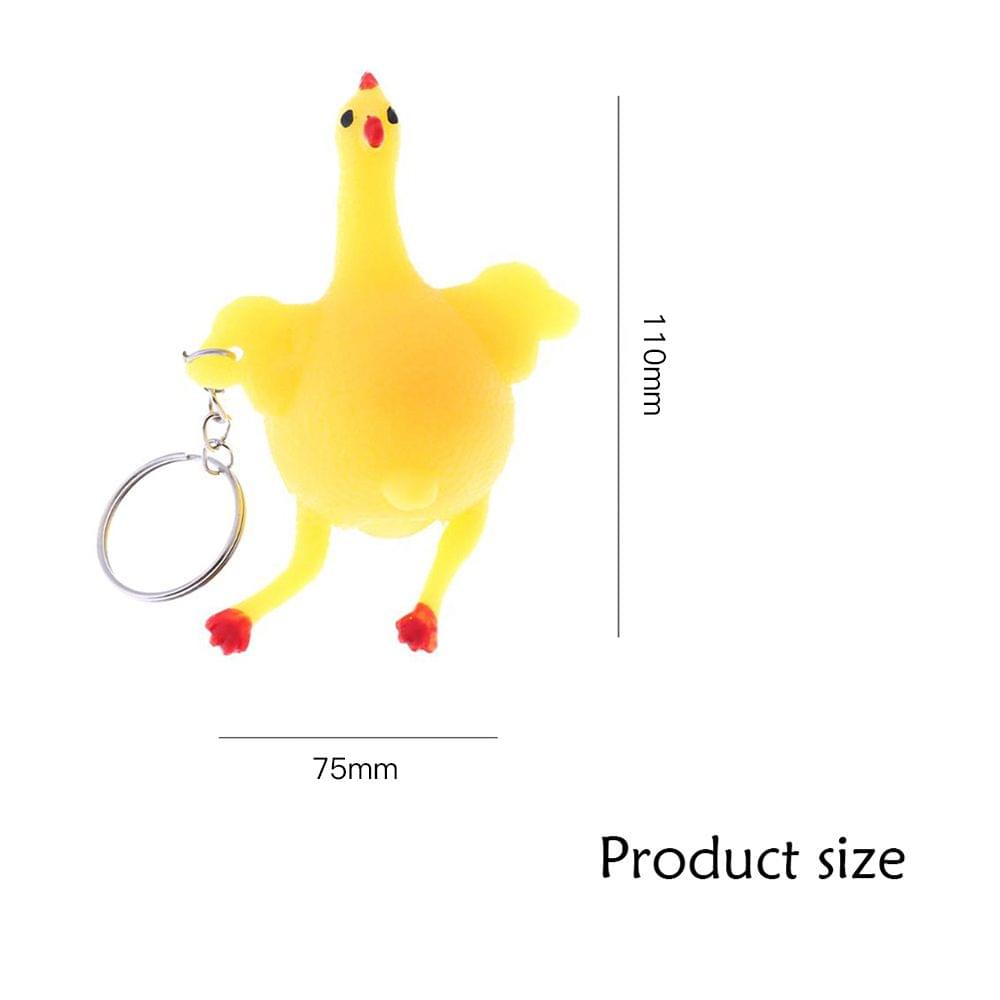 5Pcs Funny Cute Squeeze Chicken Laying Egg Keychains Vent - 5pcs