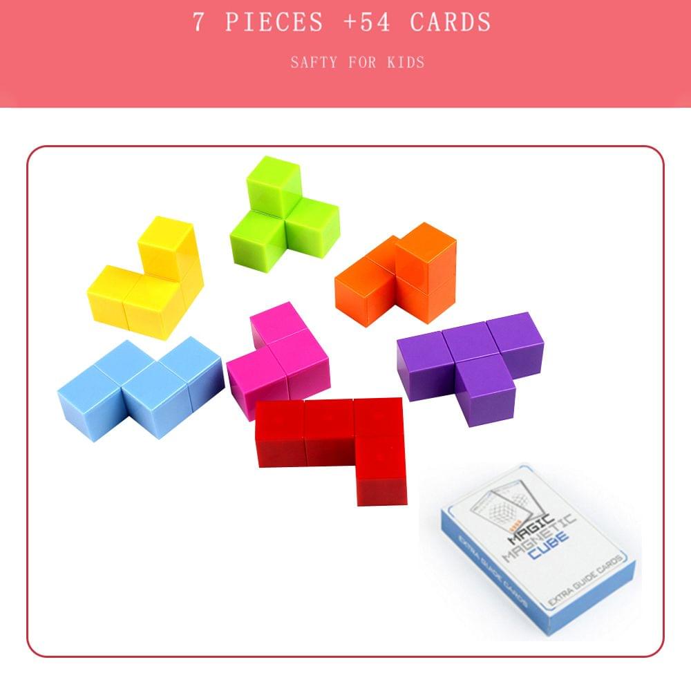 Magic Magnetic Cube 7pcs 54 Guard Cards 108 Shapes DIY Cube