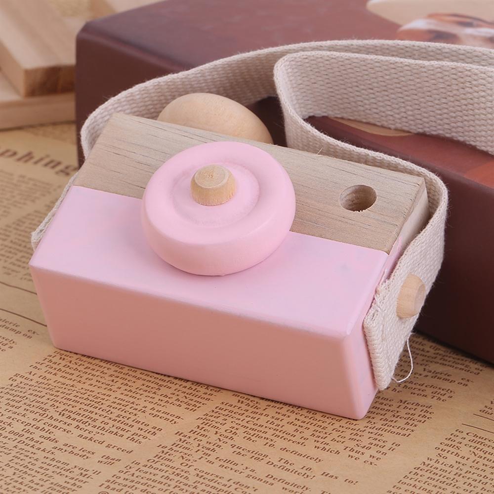 Cute Wooden Toy Camera Kids Girls Boys Creative Neck Camera