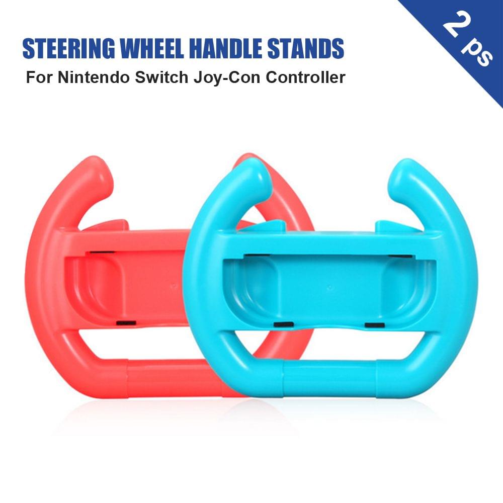 Uniqkart for Nintendo Switch Joy-con Controller 2PCS Steering Wheel - 2pcs Red&Blue