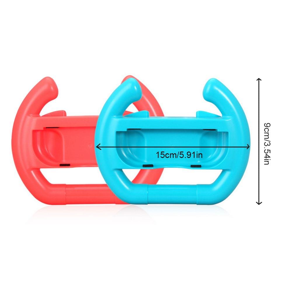 Uniqkart for Nintendo Switch Joy-con Controller 2PCS Steering Wheel - 2pcs Red&Blue