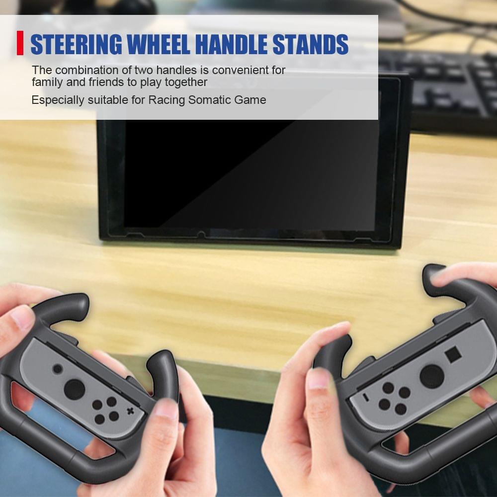 Uniqkart for Nintendo Switch Joy-con Controller 2PCS Steering Wheel - 2pcs Red&Blue