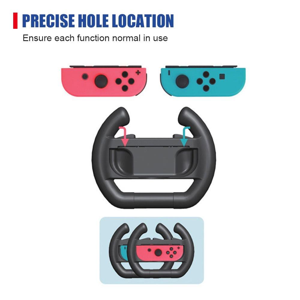 Uniqkart for Nintendo Switch Joy-con Controller 2PCS Steering Wheel - 2pcs Red&Blue