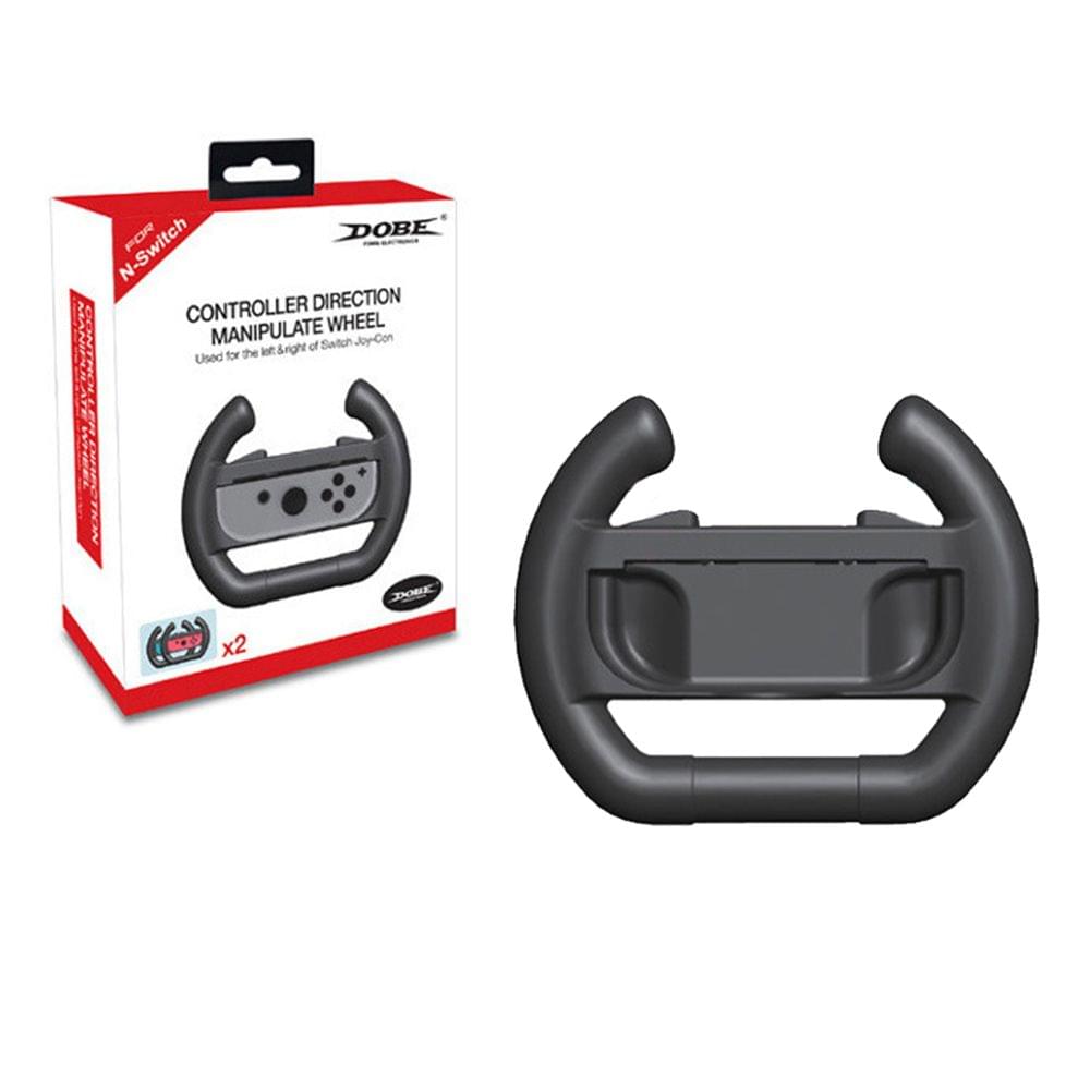 Uniqkart for Nintendo Switch Joy-con Controller 2PCS Steering Wheel - 2pcs Black&Black