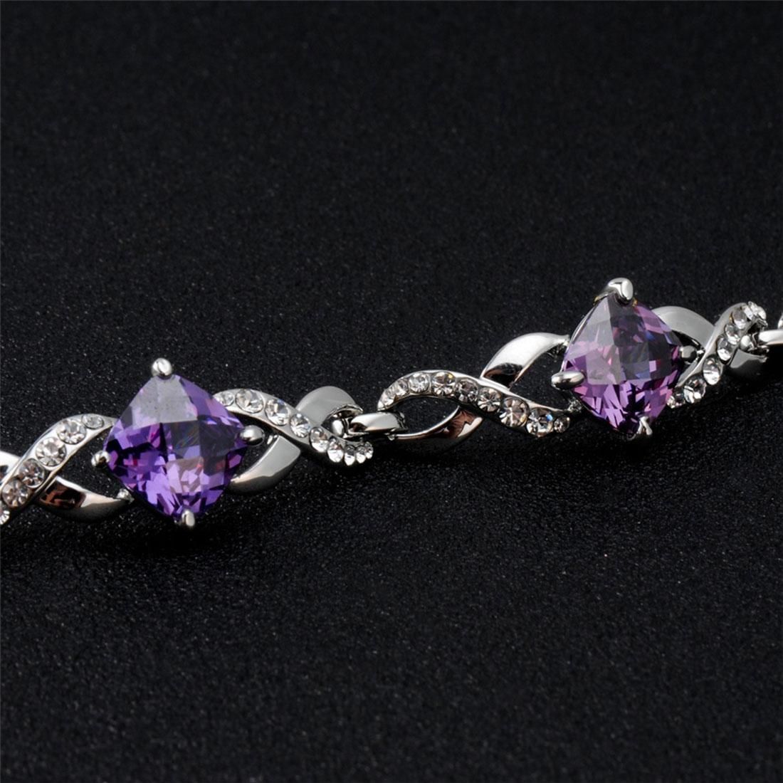 Twisted Rhinestone Crystal Bracelet for Female, Chain Length: 18.2cm