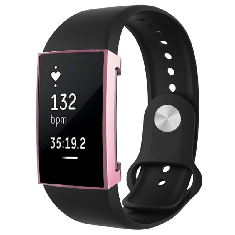 For Fitbit Charge 2 Full Coverage Plating TPU Watch Case (Pink)