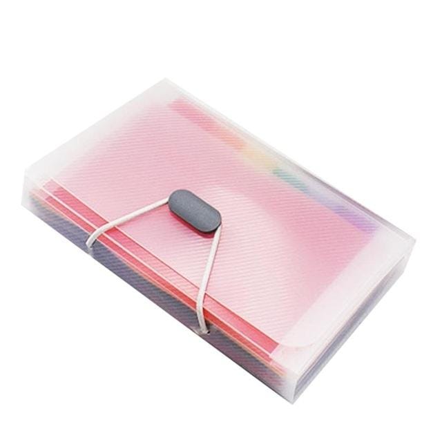 13 Grid Expanding File Folder A6 Document Buckle Lanyard Bag Multicolor Expanding File (Multicolor Lanyard)