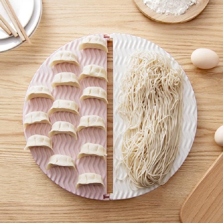 5 PCS Foldable Plastic Dumpling Mat Creative Home Pasta Placemat, Diameter:35cm (Pink)
