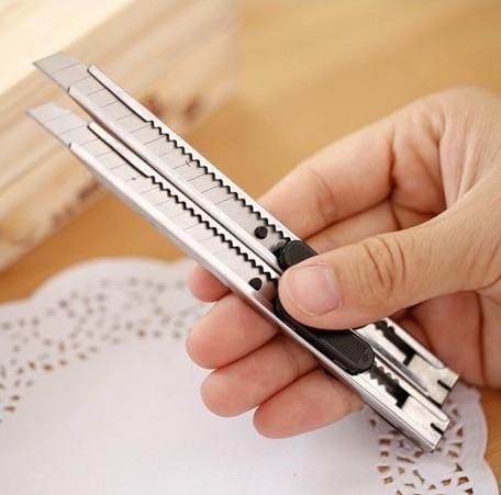 3 PCS Utility Knife DIY Art Cutter School Office Tools Paper Cutter (Silver)