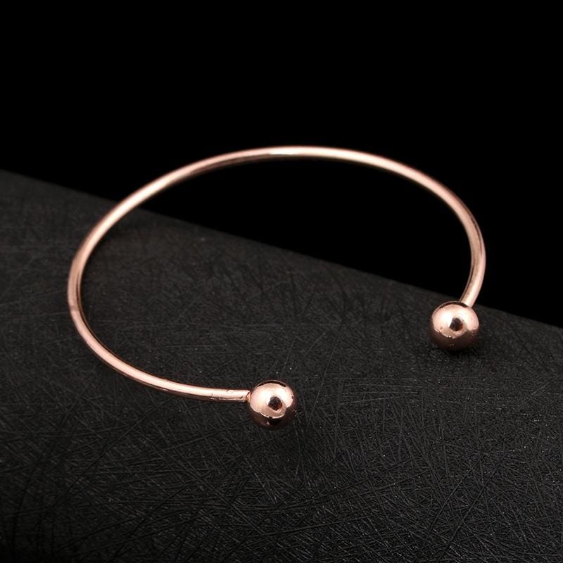 Opening Adjustable Bracelet with Double Round Setting DIY Beads (sliver)