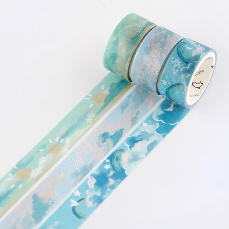 Letter Paper Tape Set Color Emotion Series Handbook Decorative Collage Graffiti Tape (Cloud Book)