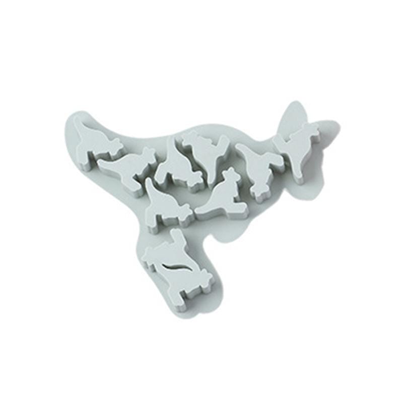 4 PCS Kangaroo Shape Ice Cream Silicone Mold Maltose Chocolate Mold Ice Tray (Green)