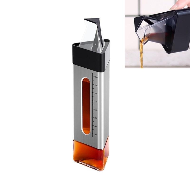 3 PCS Kitchenware Triangle Stainless Steel Oil Can Soy Sauce Bottle Seasoning Bottle (Black)
