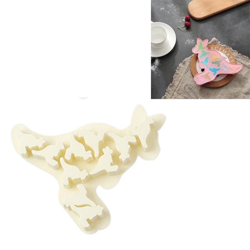 4 PCS Kangaroo Shape Ice Cream Silicone Mold Maltose Chocolate Mold Ice Tray (Beige)