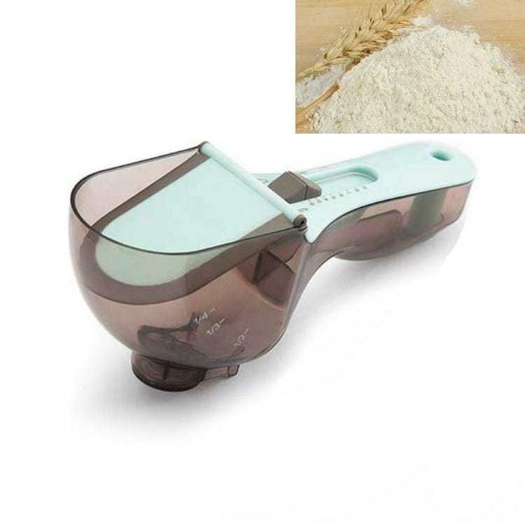 3 PCS Kitchen Tool Plastic Measuring Spoon Adjustable Baking Tool Measuring Spoon, Specification:Large (Light Blue)