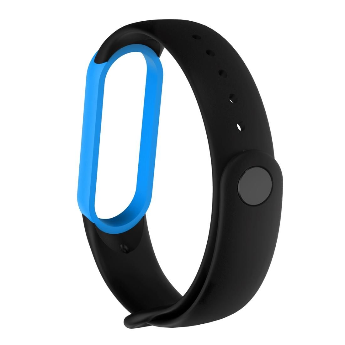 For Xiaomi Mi Band 5 Silicone Replacement Strap Watchband (Black Blue)