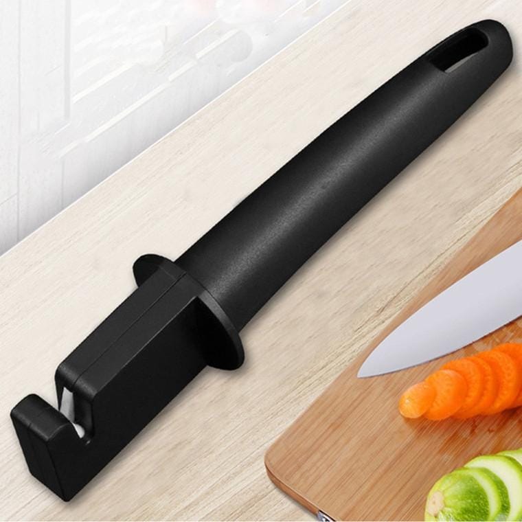 2 PCS Mini Sharpener Kitchen Knife Sharpener Lightweight 5 Seconds Sharpening Knife Home Practical Gadgets (Black)