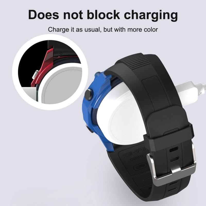 For Huawei Watch GT2e 46mm Smart Watch TPU Protective Case, Color:Black+Grey Blue