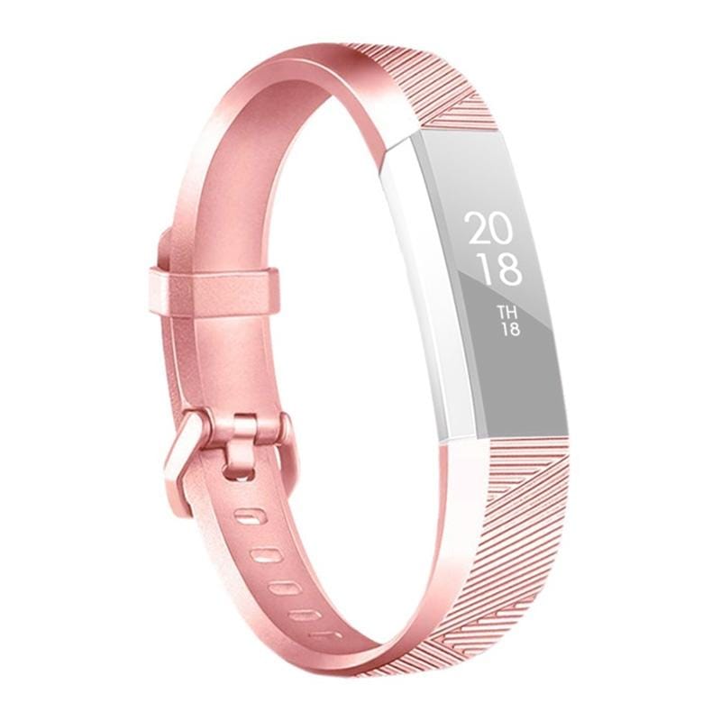 For Fitbit Alta / Alta HR Metal-color Watch Strap Belt Buckle Watchband (Rose Gold)